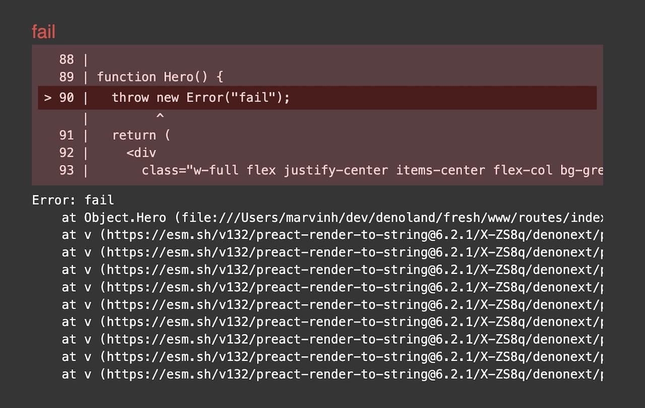 The error overlay in browser shows you an excerpt of where it occured, the stack trace, as well as the error message.