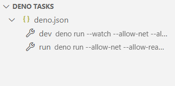 Deno tasks view demonstration
