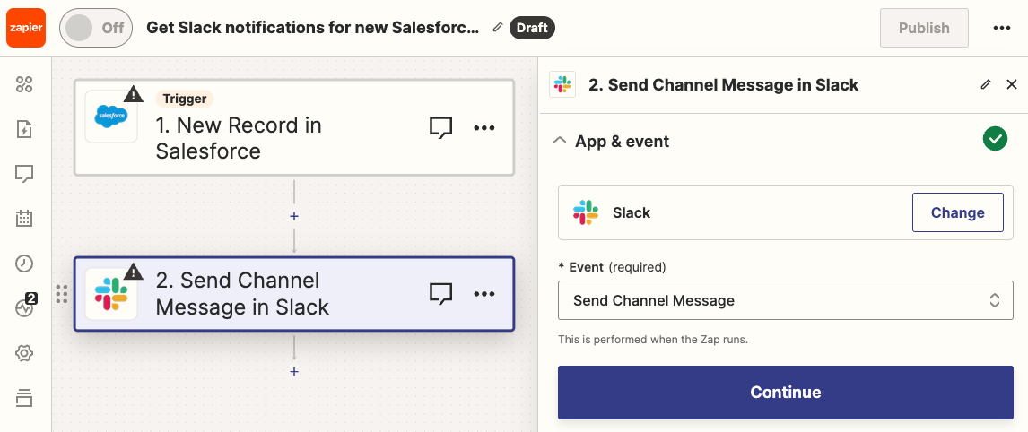 building a workflow with Zapier